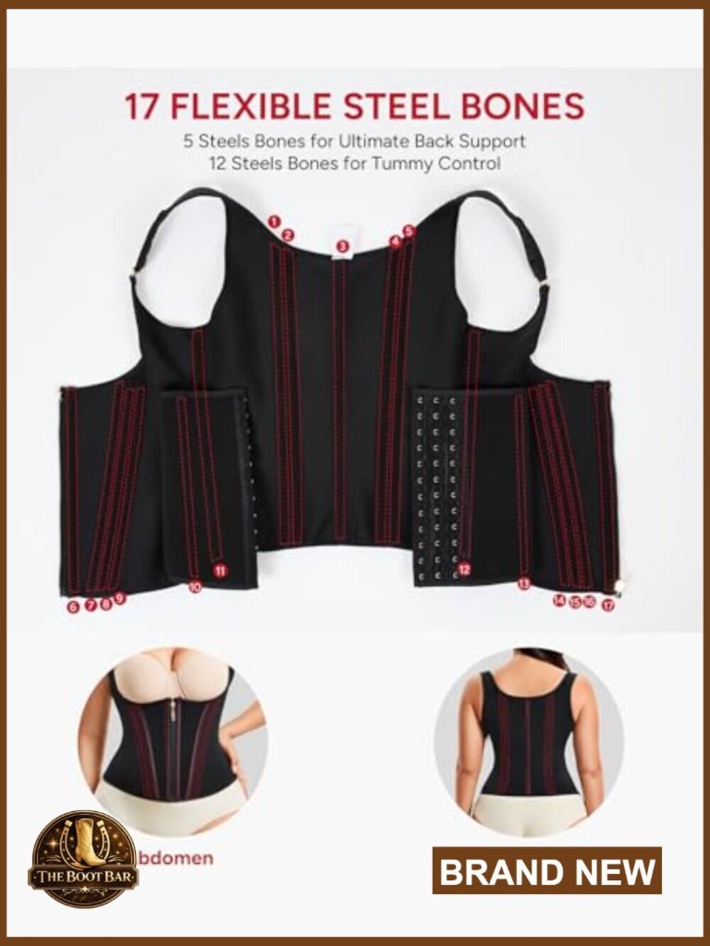 Large Waist Trainer Corset Shapewear Tummy Control Adjustable Strap - Picture 3 of 6